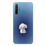 Le Balvo Realme 5i Uyumlu Çiçekli Tavşan Baskılı Silikon Kılıf