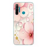 Le Balvo Realme 5i Uyumlu Damlalı Çiçekler Baskılı Silikon Kılıf