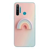 Le Balvo Realme 5i Uyumlu Gökkuşağı Pastel Baskılı Silikon Kılıf