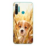 Le Balvo Realme 5i Uyumlu Golden Köpek Baskılı Silikon Kılıf