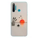Le Balvo Realme 5i Uyumlu Gün Batımı Çizim Baskılı Silikon Kılıf