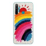 Le Balvo Realme 5i Uyumlu Güneşli Gökkuşağı Baskılı Silikon Kılıf