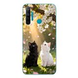 Le Balvo Realme 5i Uyumlu İlkbahar Kedileri Baskılı Silikon Kılıf