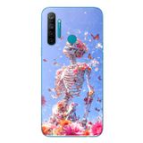 Le Balvo Realme 5i Uyumlu İskelet Çiçekleri Baskılı Silikon Kılıf