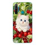 Le Balvo Realme 5i Uyumlu Kirazlı Kedi Baskılı Silikon Kılıf