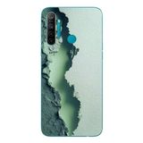 Le Balvo Realme 5i Uyumlu Koyu Yeşil İzler Baskılı Silikon Kılıf