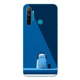 Le Balvo Realme 5i Uyumlu Kulaklı Kedi Baskılı Silikon Kılıf