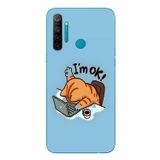 Le Balvo Realme 5i Uyumlu l'M Ok Baskılı Silikon Kılıf