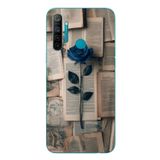 Le Balvo Realme 5i Uyumlu Mor Gül Baskılı Silikon Kılıf