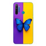 Le Balvo Realme 5i Uyumlu Mor Sarı Kelebek Baskılı Silikon Kılıf