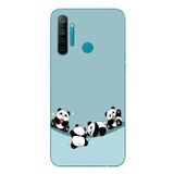 Le Balvo Realme 5i Uyumlu Panda Ailesi Baskılı Silikon Kılıf