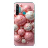 Le Balvo Realme 5i Uyumlu Pembe Beyaz Kırık Toplar Baskılı Silikon Kılıf