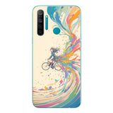 Le Balvo Realme 5i Uyumlu Rengarenk Bisikletli Kız Baskılı Silikon Kılıf