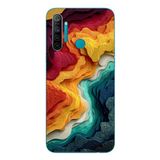 Le Balvo Realme 5i Uyumlu Renk Dalgaları Baskılı Silikon Kılıf