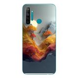 Le Balvo Realme 5i Uyumlu Renk Dalgalı Manzara Baskılı Silikon Kılıf