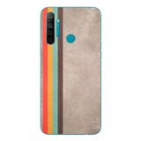 Le Balvo Realme 5i Uyumlu Retro Gökkuşağı Baskılı Silikon Kılıf