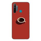 Le Balvo Realme 5i Uyumlu Sade Kahve Kupası Baskılı Silikon Kılıf