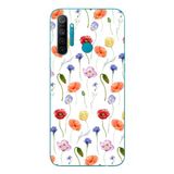 Le Balvo Realme 5i Uyumlu Sade Tek Çiçekler Baskılı Silikon Kılıf