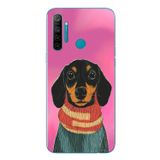Le Balvo Realme 5i Uyumlu Sevimli Siyah Köpek Baskılı Silikon Kılıf