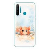 Le Balvo Realme 5i Uyumlu Sevimli Yengeç Baskılı Silikon Kılıf