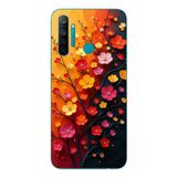 Le Balvo Realme 5i Uyumlu Sonbahar Çiçekleri Baskılı Silikon Kılıf