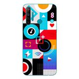Le Balvo Realme 5İ Uyumlu Teknoloji Çizgileri Baskılı Silikon Kılıf