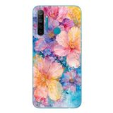 Le Balvo Realme 5i Uyumlu Yağlı Boya Çiçekler Baskılı Silikon Kılıf