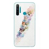 Le Balvo Realme 5i Uyumlu Yağlı Boya Kediler Baskılı Silikon Kılıf