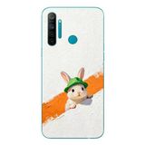 Le Balvo Realme 5i Uyumlu Yeşil Şapkalı Tavşan Baskılı Silikon Kılıf