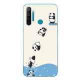 Le Balvo Realme 5i Uyumlu Yüzen Pandalar Baskılı Silikon Kılıf