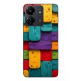 Le Balvo Redmi 13C Uyumlu Renkli Tahtalar Baskılı Silikon Kılıf