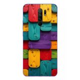 Le Balvo Redmi 9 Uyumlu Renkli Tahtalar Baskılı Silikon Kılıf