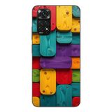 Le Balvo Redmi Note 11 - 11S Uyumlu Renkli Tahtalar Baskılı Silikon Kılıf