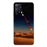 Le Balvo Redmi Note 11E Uyumlu Ayın Geçişi Baskılı Silikon Kılıf