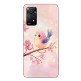 Le Balvo Redmi Note 11E Uyumlu Dalda ki Kuş Baskılı Silikon Kılıf