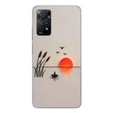 Le Balvo Redmi Note 11E Uyumlu Gün Batımı Çizim Baskılı Silikon Kılıf