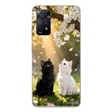 Le Balvo Redmi Note 11E Uyumlu İlkbahar Kedileri Baskılı Silikon Kılıf