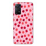Le Balvo Redmi Note 11E Uyumlu Pembe Kirazlar Baskılı Silikon Kılıf