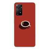 Le Balvo Redmi Note 11E Uyumlu Sade Kahve Kupası Baskılı Silikon Kılıf