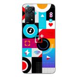Le Balvo Redmi Note 11E Uyumlu Teknoloji Çizgileri Baskılı Silikon Kılıf