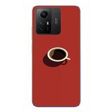 Le Balvo Redmi Note 12S Uyumlu Sade Kahve Kupası Baskılı Silikon Kılıf