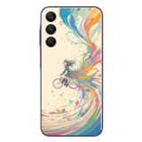 Le Balvo Samsung Galaxy A25 Uyumlu Rengarenk Bisikletli Kız Baskılı Silikon Kılıf