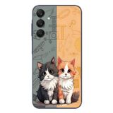 Le Balvo Samsung Galaxy A25 Uyumlu Sarı ve Siyah Kedi Baskılı Silikon Kılıf