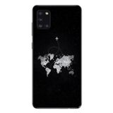 Le Balvo Samsung Galaxy A31 Uyumlu Dünya Haritası Uçuş Baskılı Silikon Kılıf
