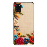 Le Balvo Samsung Galaxy A31 Uyumlu İşlemeli İğne Oyası Baskılı Silikon Kılıf
