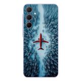 Le Balvo Samsung Galaxy A35 Uyumlu Kış Ortasında Uçak Baskılı Silikon Kılıf
