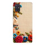 Le Balvo Samsung Galaxy A51 Uyumlu İşlemeli İğne Oyası Baskılı Silikon Kılıf