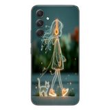 Le Balvo Samsung Galaxy A54 Uyumlu Kedili Neon Kız Baskılı Silikon Kılıf
