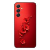 Le Balvo Samsung Galaxy A54 Uyumlu Kırmızı Kardelenler Baskılı Silikon Kılıf