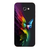 Le Balvo Samsung Galaxy A7 (2017) Uyumlu Gökkuşağı Kelebeği Baskılı Silikon Kılıf